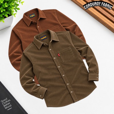 Corduroy Single Pocket shirt 2 pcs