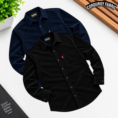 Corduroy Single Pocket shirt 2 pcs