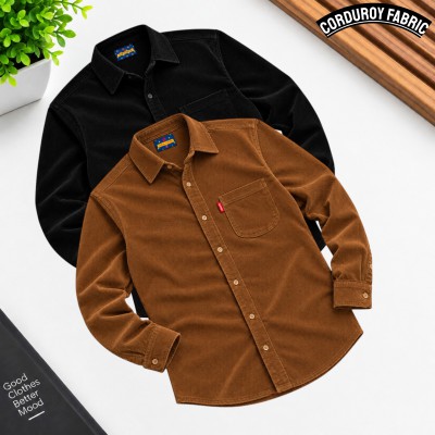 Corduroy Single Pocket shirt 2 pcs