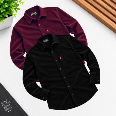 Corduroy Single Pocket shirt 2 pcs