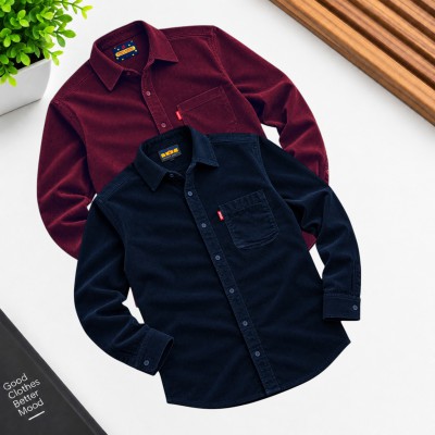 Corduroy Single Pocket shirt 2 pcs