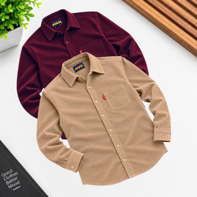 Corduroy Single Pocket shirt 2 pcs