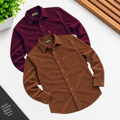 Corduroy Single Pocket shirt 2 pcs