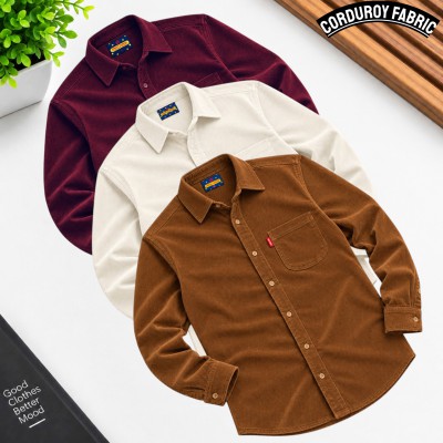 Corduroy Single Pocket shirt 3 pcs