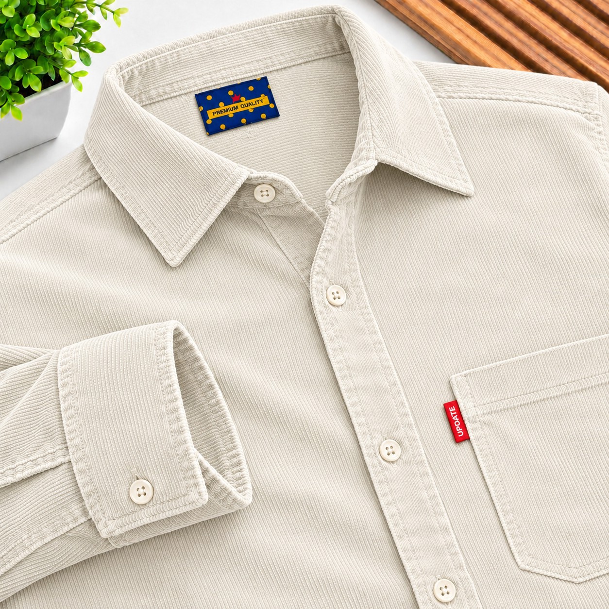 Corduroy Single Pocket shirt 3 pcs || 4086