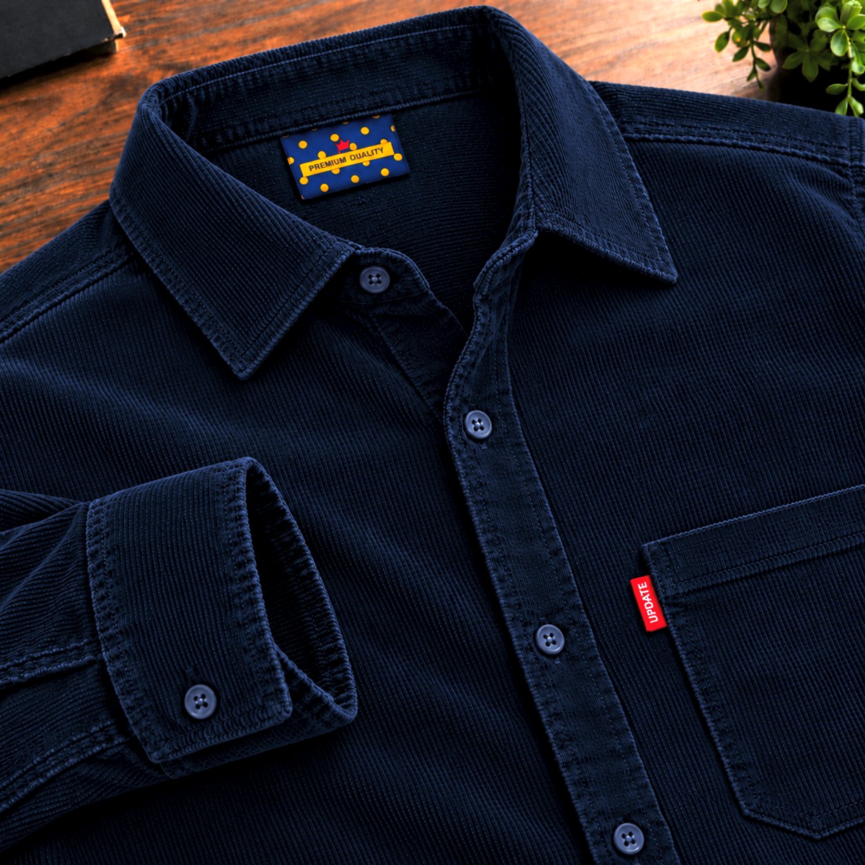 Corduroy Single Pocket shirt 3 pcs || 4086